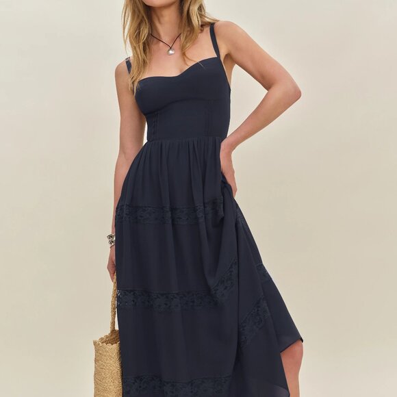 Reformation Dina Dress Blue - Size 2 - Picture 1 of 9